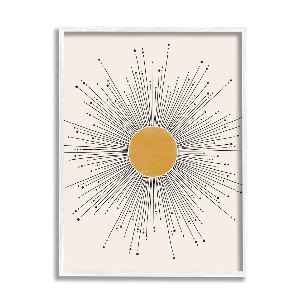 Stupell Industries Art Deco Summer Sun Geometric Line Bursts Framed Wall Art